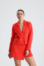 Wholesale Chanel-Texture Tasseled Button-Detailed Jacket