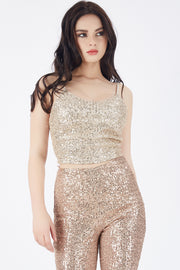 Wholesale Lined Crop Top Spaghetti Strap Bustier_bus32491 Beige