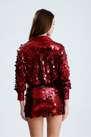 Wholesale Lined Sequin Detail Evening Mini Skirt