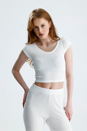 Wholesale Crinkle Fabric Crop Bustier