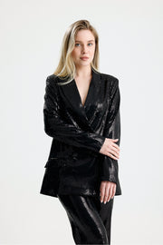 Wholesale Double-Breasted Sequin Women's Blazer Jacket