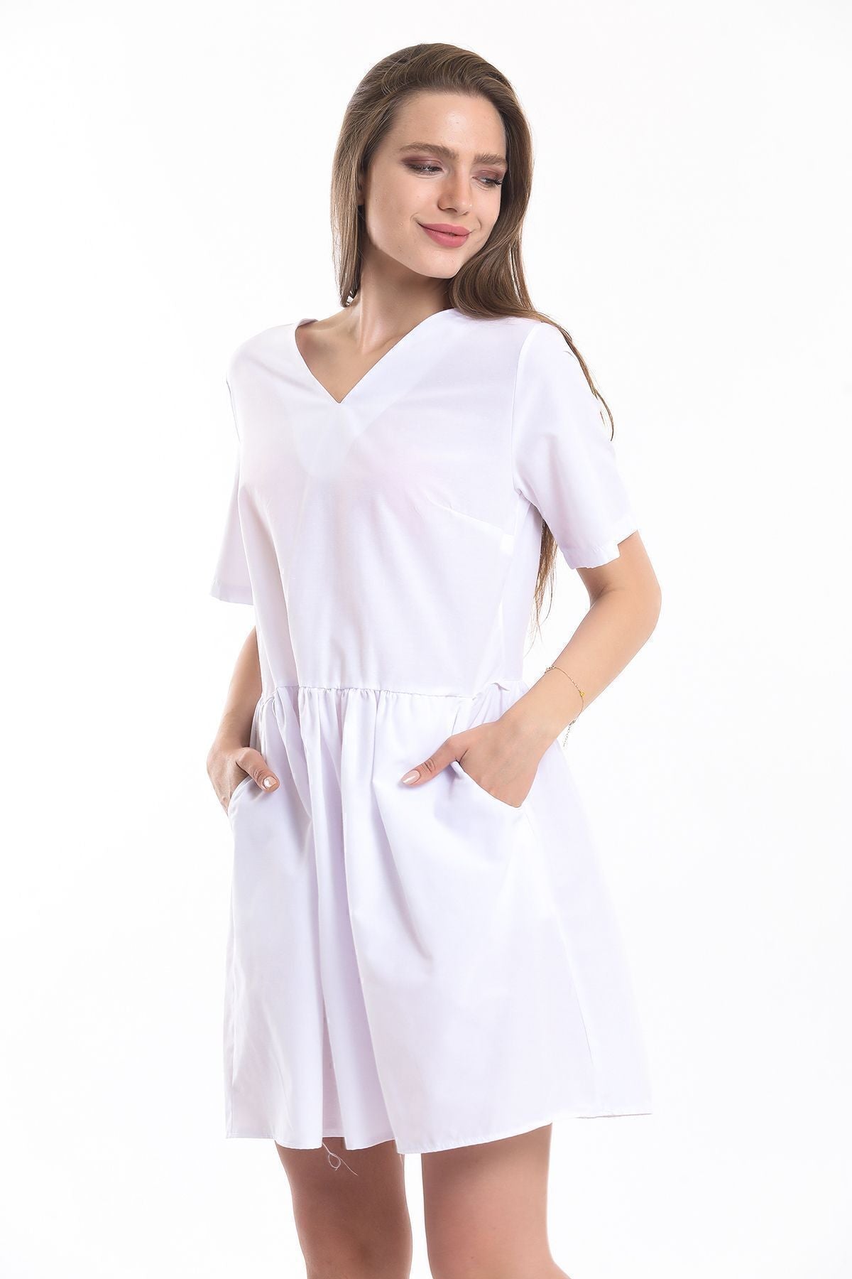 Toptan Cep Detaylı Mini Elbise