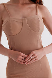 Wholesale Ottoman Dress with Adjustable Straps, Concealed Back Zipper, and Built-in Bra Cups
