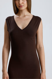 Wholesale V-Neck Sleeveless Viscose Dress