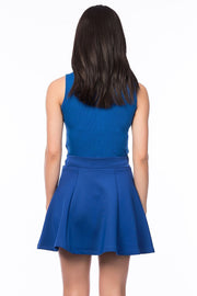 Wholesale Scuba Flounced Knee-Length Skirt