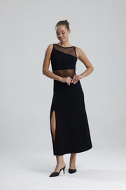 Wholesale Long Dress with Transparent Details
