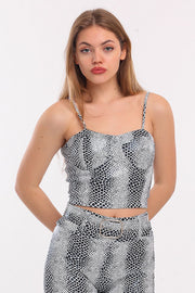 Wholesale Patterned Covered Bustier Bst31901yn Snake