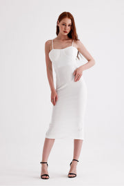 Wholesale Ottoman Dress with Adjustable Straps, Concealed Back Zipper, and Built-in Bra Cups