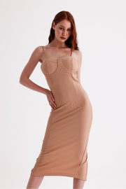 Wholesale Ottoman Dress with Adjustable Straps, Concealed Back Zipper, and Built-in Bra Cups