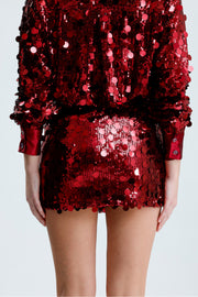 Wholesale Lined Sequin Detail Evening Mini Skirt