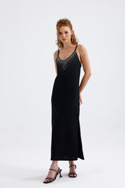 Wholesale Long-Strap Dress with Stone Details