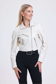 Wholesale Zipper Detail Faux Leather Biker Jacket
