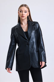 Wholesale Women's Faux Leather Plus Size Leather Jacket