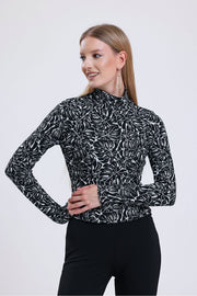 Wholesale Turtleneck Jacquard Blouse