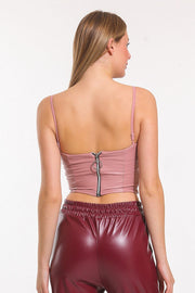 Wholesale Leather Bustier with Bias Straps