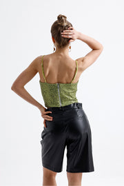 Wholesale Sequin Bustier with Back Zipper and Globes BST33154 Pistachio Green