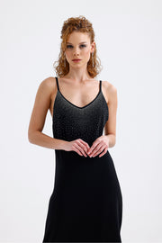 Wholesale Long-Strap Dress with Stone Details