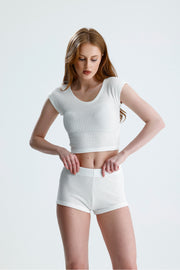 Wholesale Crinkle Fabric Crop Bustier