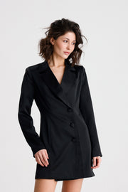 Wholesale Double-Breasted Lined Satin Blazer Dress