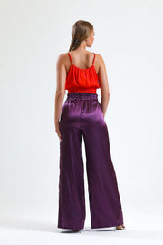Wholesale Smocked Printed Satin Blouse