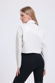 Wholesale Zipper Detail Faux Leather Biker Jacket