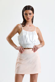 Wholesale Jacquard Mini Skirt_etk32609 Powder