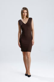 Wholesale V-Neck Sleeveless Viscose Dress