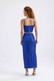 Wholesale Elastic Waist Lined Sequin Evening Skirt