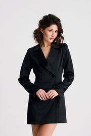 Wholesale Double-Breasted Lined Satin Blazer Dress
