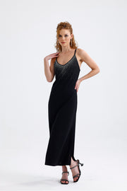 Wholesale Long-Strap Dress with Stone Details