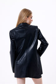 Wholesale Faux Leather Jacket with Pocket Flaps