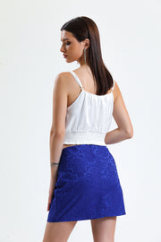 Toptan Jakarli Mini Etek_etk32609 Saks