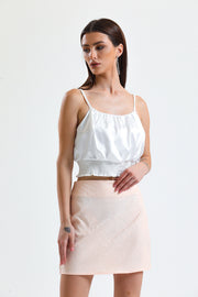 Wholesale Jacquard Mini Skirt_etk32609 Powder