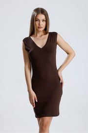 Wholesale V-Neck Sleeveless Viscose Dress