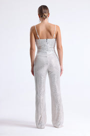 Wholesale Elastic Waist Sequin Evening Trousers