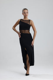 Wholesale Long Dress with Transparent Details