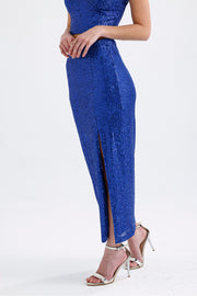 Wholesale Elastic Waist Lined Sequin Evening Skirt