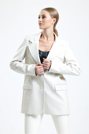 WHOLESALE FAUX LEATHER JACKET WITH POCKET FLAPS AND LINING