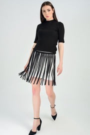 Wholesale Short Leather Tassel Steel Skirt