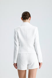 Wholesale Chanel-Texture Tasseled Button-Detailed Jacket