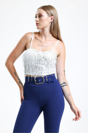 Wholesale Sequin Evening Bustier with Zipper