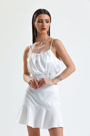 Wholesale Jacquard Short Ruffled Skirt_etk32608 Ecru