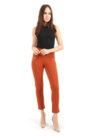 Toptan Süs Metal Fermuar Cepli Twin Krep Pantolon