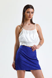 Toptan Jakarli Mini Etek_etk32609 Saks