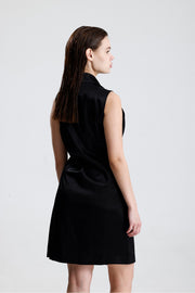 Wholesale Sleeveless Satin Blazer Dress with Lining