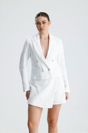 Wholesale Chanel-Texture Tasseled Button-Detailed Jacket