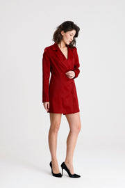 Wholesale Double-Breasted Lined Satin Blazer Dress