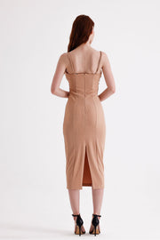 Wholesale Ottoman Dress with Adjustable Straps, Concealed Back Zipper, and Built-in Bra Cups