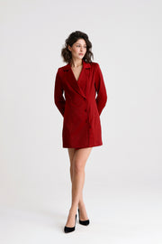 Wholesale Double-Breasted Lined Satin Blazer Dress