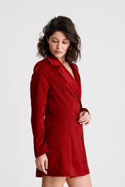 Wholesale Double-Breasted Lined Satin Blazer Dress